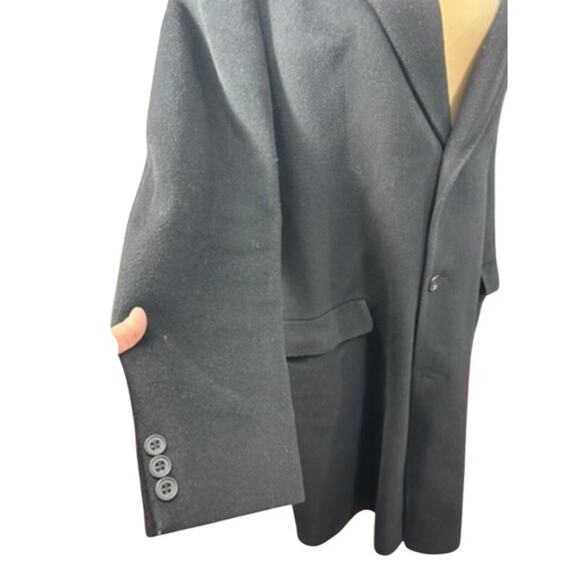 "Wool & Cashmere" Men's Black Trench 48R Goth Grunge Dark Romance QUiet Luxury - Picture 2 of 16